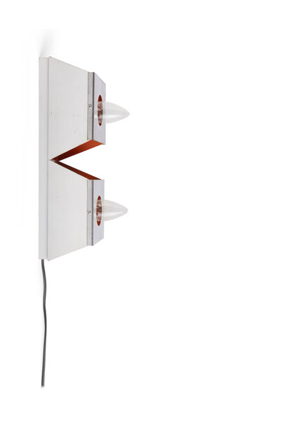 Design Wall Lamp, Silver with Orange, 1960s