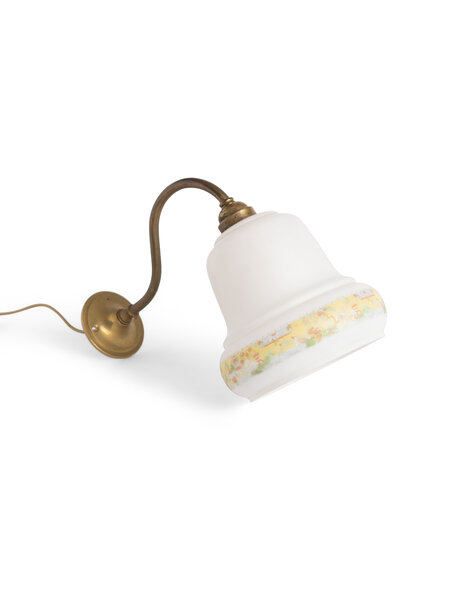 Classic wall lamp with white glass lamp shade