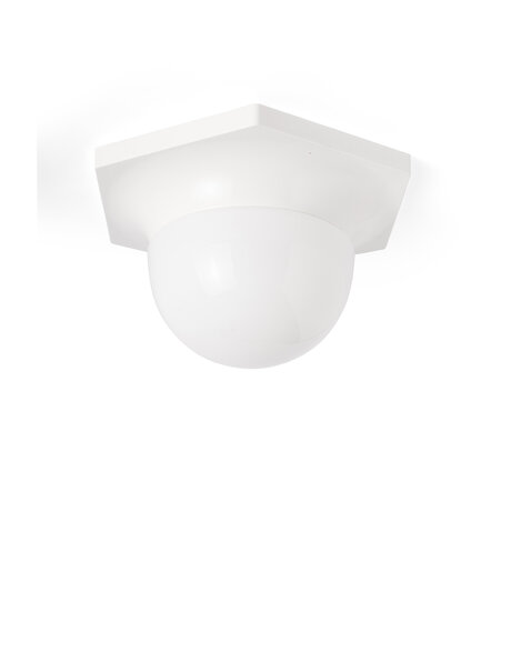 Ceiling lamp, glass ball in plastic container