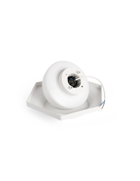 Ceiling lamp, glass ball in plastic container