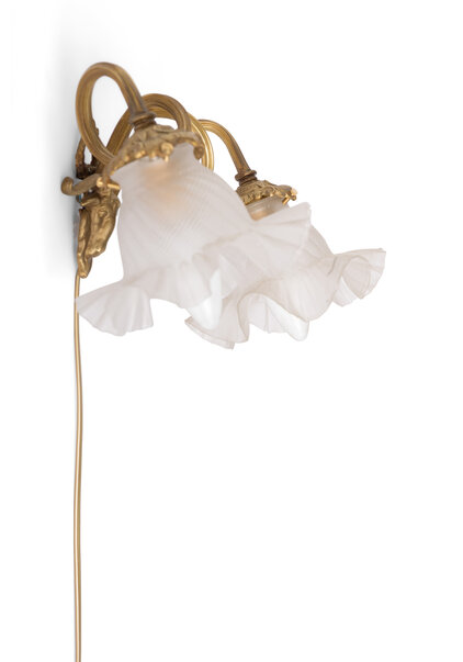 Classic Wall Lamp, Ram's Head with Two Shades