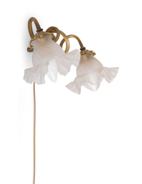 Antique wall lamp, ram's head