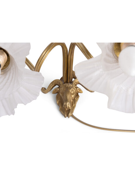 Antique wall lamp, ram's head