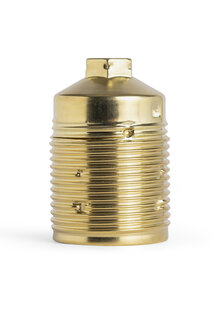 Gold Coated Lamp Socket, E27, Earth Connection, Outer-Thread