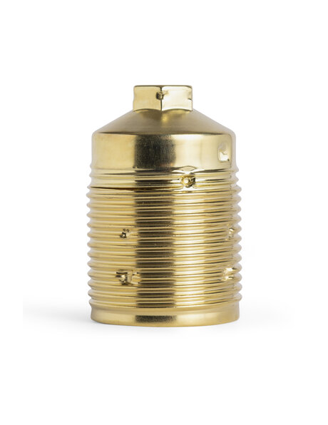 Lamp fitting, E27, brass colored , grounded, screw thread