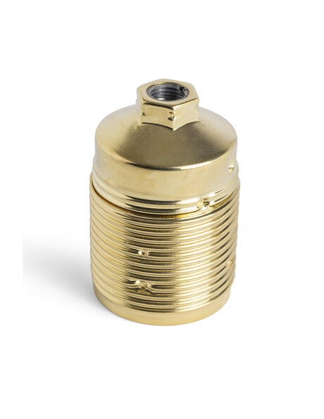 Lamp fitting, E27, brass colored , grounded, screw thread