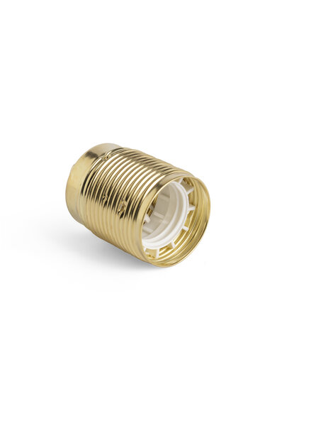 Lamp fitting, E27, brass colored , grounded, screw thread