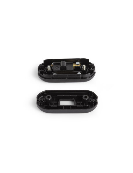Lamp switch, smooth black plastic