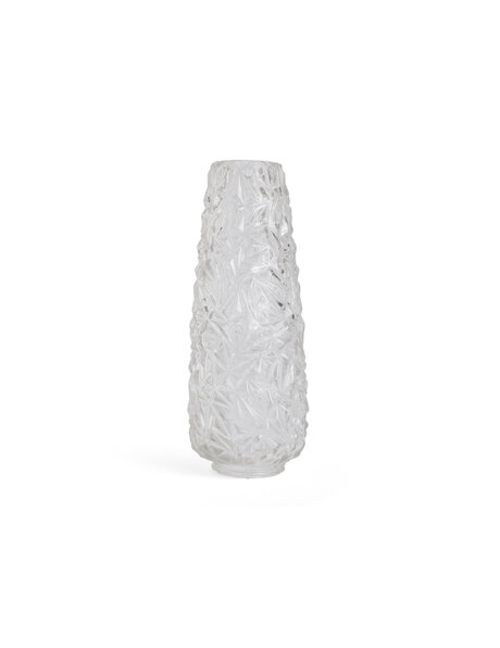 Glazen lampenkap, cypresvormig, met relief