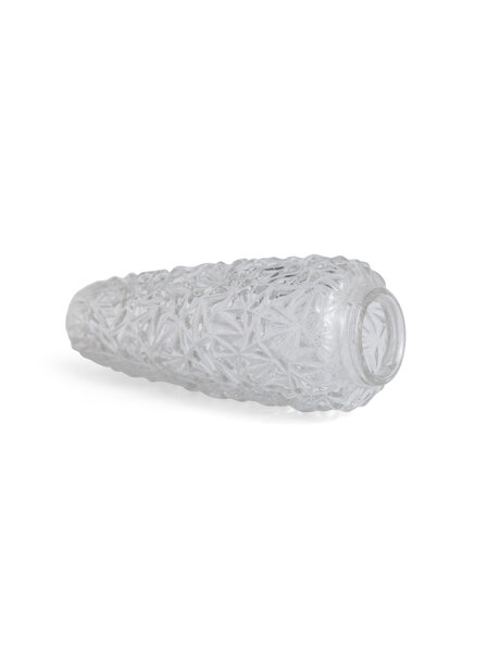 Glazen lampenkap, cypresvormig, met relief