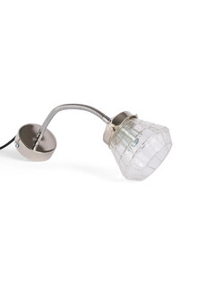 Zilver Glimmende Wandlamp met Heldere Kap