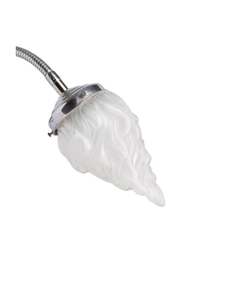 Wandlamp chroom, mat glazen vlam kap