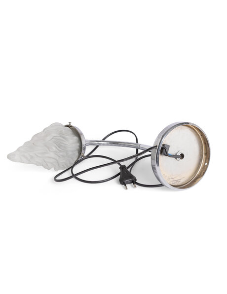 Wall lamp chrome, matt glass flame shade
