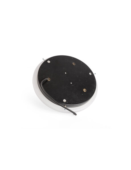 White ceiling lamp, glass, black fixture