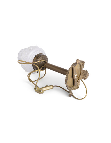 Old table lamp, quite classic, frosted glass shade