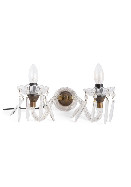 Chandelier Wall Lamp, Copper with Glass Beads