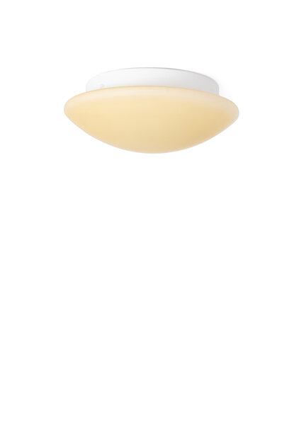 Vintage Ceiling Lamp, Light Yellow Glass, Very Small and Flat Model