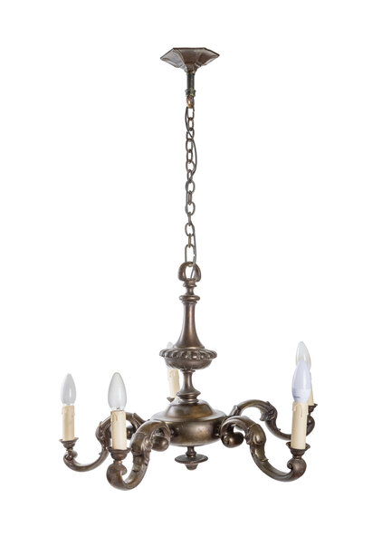 Bronzen Kroonluchter, 5 Armen