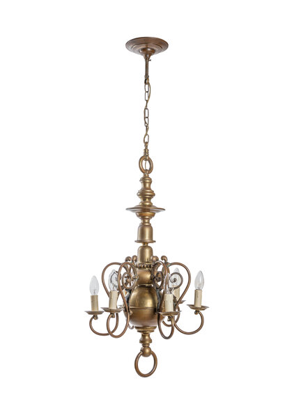 Brown Brass Ball Crown, 6 Arms