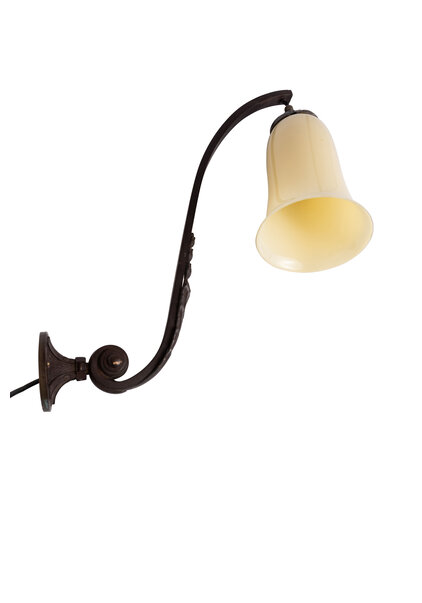 Stylish Wall Lamp, Light Yellow Glass Chalice, 1930s