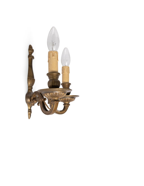 Classic wall lamp, two arms with electric candles