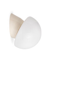 Vintage Wall Lamp, White Glass Mushroom