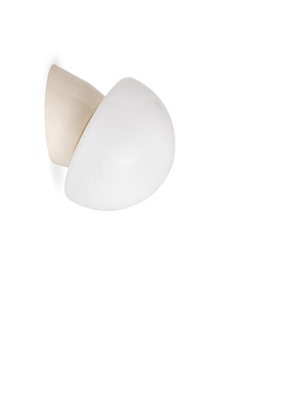 Vintage Wall Lamp, White Glass Mushroom