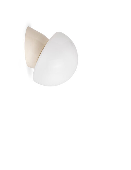 Vintage wall lamp, slanted model, white glass