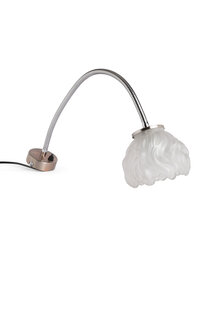 Vintage Wandlamp, Chroom met Golvend Mat Glas