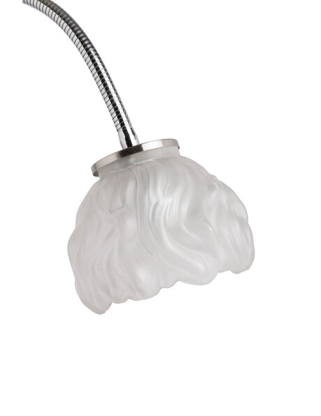 Old wall lamp, chrome and frosted glass