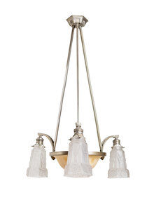 Klassieke Hanglamp met Albast Schaal, Jaren 30