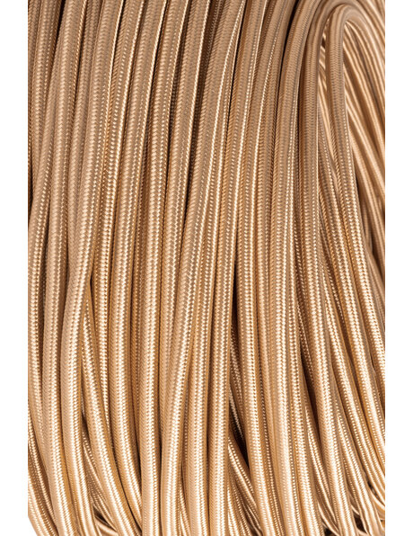 Cloth covered electrical wire, gold coloured