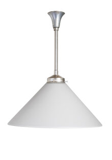 Hanglamp, Mat Grijze Glazen Kap aan Pendel