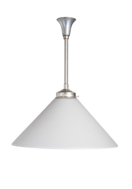 Hanglamp, Mat Grijze Glazen Kap aan Pendel