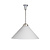 Hanging lamp, timeless, grey glass shade on a silver rod
