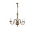 Old chandelier, 6 arms, burnished