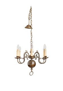 Pendant lamp, Haarlemse Bol Kroon Brownish Brass