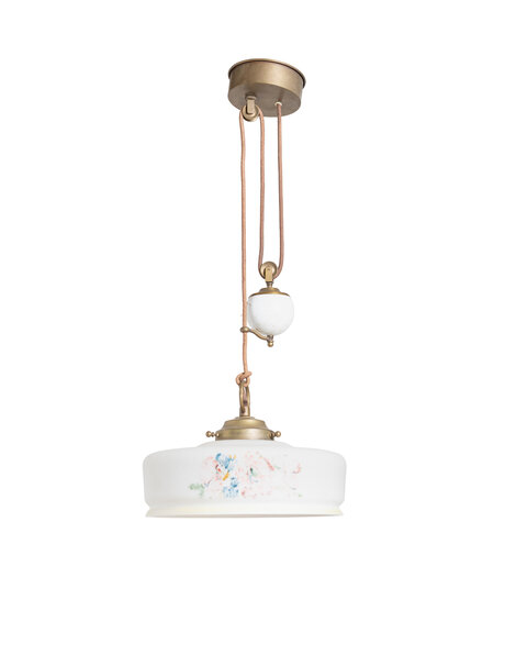 Witte hanglamp aan trekpendel