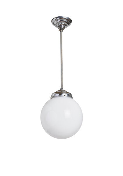 Witte Lamp, Pendel Hanglamp, Jaren 40