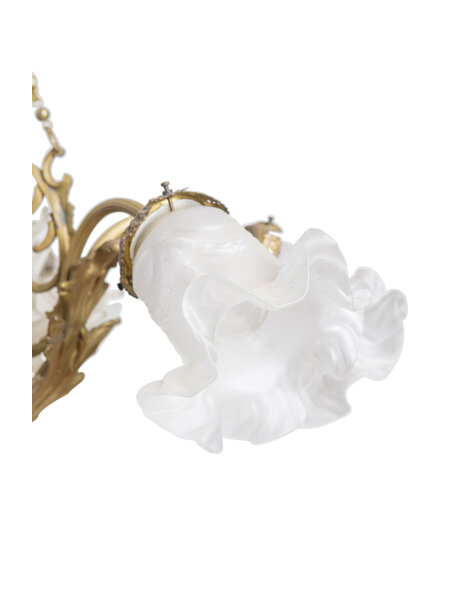 Beautiful hanging lamp, frosted glass roses