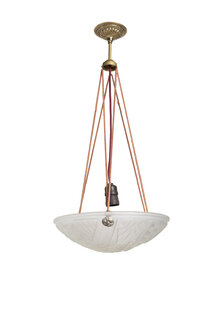 Antique French Hanging Lamp on Ropes: Noverdy