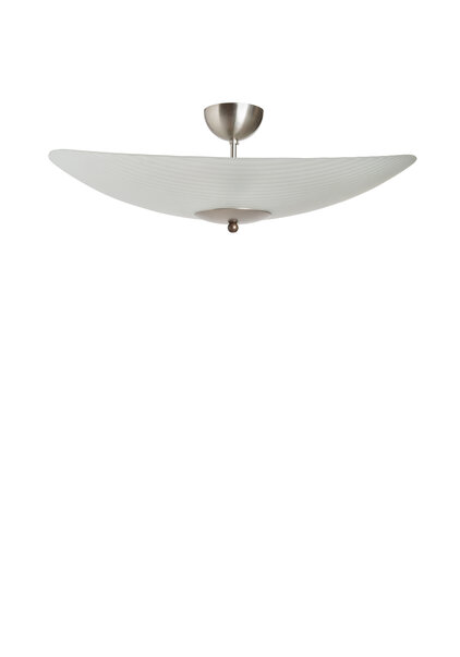 Glazen Hanglamp, Schaal van Ribbel Glas, Jaren 60