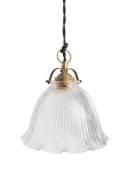 Vintage Glass Hanging Lamp, Industrial Model