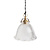 Ionisch glazen hanglamp, jaren 40, industrieel
