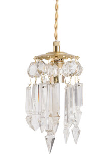 Small Glass Pendant Lamp with Arrow Beads
