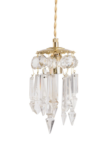 Small old hanging lamp, pointed glass beads