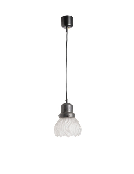 Small pendant lamp, frosted glass, flame-like