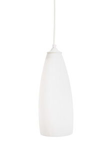 Vintage Hanglamp, Mat Witte Cilinder, aan Snoer