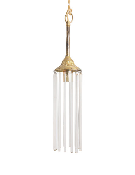 Art Deco hanglampje, lange glazen pegels