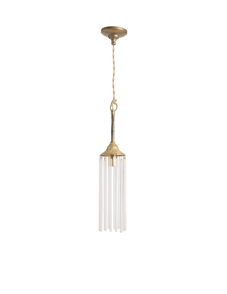 Art Deco hanglampje, lange glazen pegels